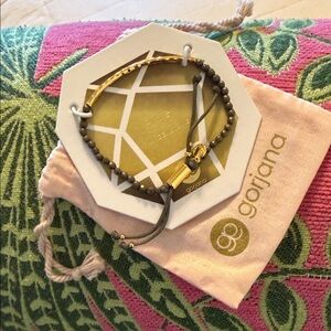 Gorjana Gold and Pyrite Stone Beaded Bracelet STRENGTH